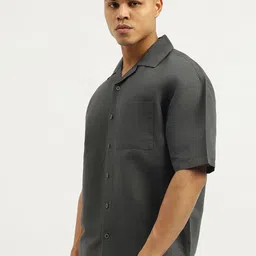 United Colors of Benetton Oversized Fit Resort Collar Cotton Linen Casual Shirt image 4