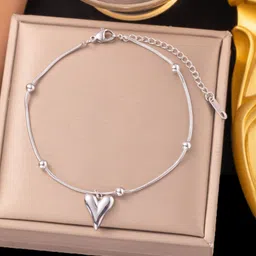 MYKI Stainless Steel Silver-Plated Charm Bracelet-picture-39