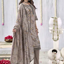 Anouk Women Floral Printed Pure Cotton Kurta with Trousers & Dupatta-image-31