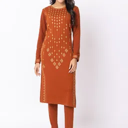 KEIKO Women Ethnic Motifs Regular Kurta with Trousers image 1