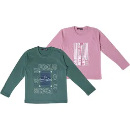 NeuVin Kids Pack of 2 Typography Printed Round Neck T-shirts-picture-15