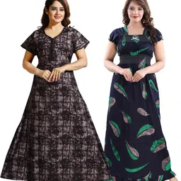 Inner Beats Pack Of 2 Cotton Blend Nightdress-picture-10