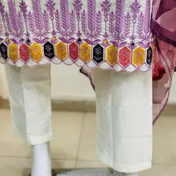 KALINI Women Floral Embroidered Regular Sequinned Kurta with Trousers & With Dupatta image 4