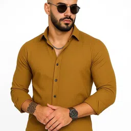 IKON FASHION Men Original Slim Fit Solid Spread Collar Casual Shirt-picture-36