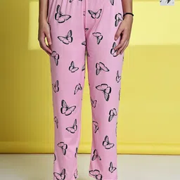 ETC Women Pack Of 2 Printed Cotton Straight Lounge Pants-picture-31