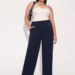 FREAKINS Women Relaxed Straight Leg Loose Fit High-Rise Trousers-picture-21