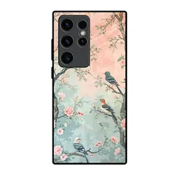 QRIOH Floral Printed Lightweight Silicone Samsung Galaxy S23 Ultra 5G Glass Back Case-picture-46