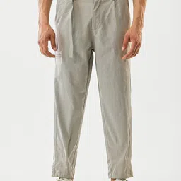 Snitch Men Beige Mid-Rise Slim Fit Trouser-picture-20