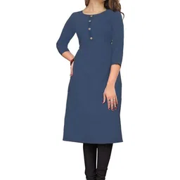 Coft Women Flared Sleeves Thread Work Crepe Kurta-image-72