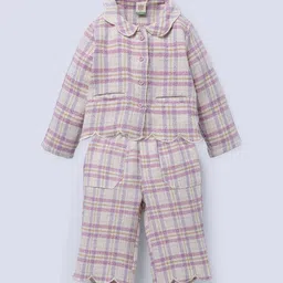 Ed-a-Mamma Infant Girls Checked Pure Cotton Shirt With Trousers-picture-24