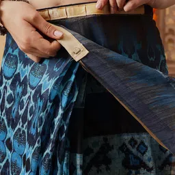 Silk Land Ethnic Motifs Printed Printed Zari Chanderi Saree image 4
