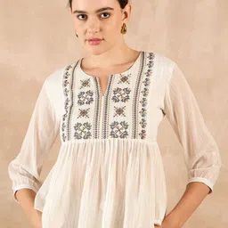 routes by all about you all about you Floral Print Ethnic Georgette Top image 1