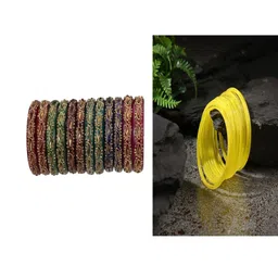 SOMIL Set Of 24 Artificial Stones Studded Bangles-picture-23