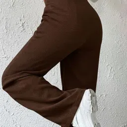 DIMPY GARMENTS Women Solid Comfort Regular Fit High-Rise Easy Wash Trousers image 4