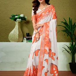Sangria Butterfly Printed Pure Linen Ready To Wear Saree With Unstitched Blouse-picture-37