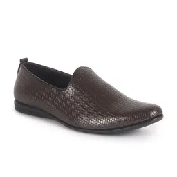 FAUSTO Men Woven Design Ethnic Round Toe Casual PU Mojaris-picture-26
