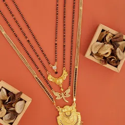 Bhanu diam Gold-Plated Brass Mangalsutra-picture-35