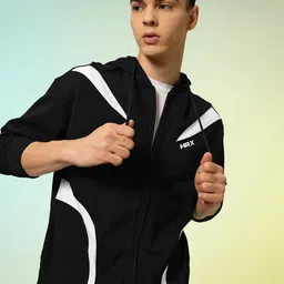 HRX by Hrithik Roshan Striped Hooded Front-Open Pure Cotton Lifestyle Sweatshirt-image-99