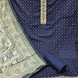 Peachmode Printed Pure Cotton Unstitched Dress Material image 3