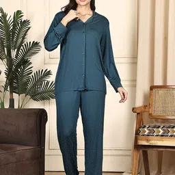 Kanvin Women Printed Shirt and Bottom Night Suits-image-95