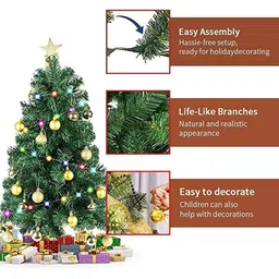 CraftVatika Green & Black Lightweight Reusable Christmas Tree With Foldable Stand image 2