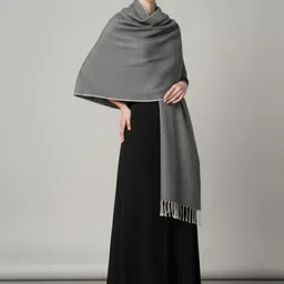 HANG N HOLD Polyester, Viscose Solid Women Shawl image 3