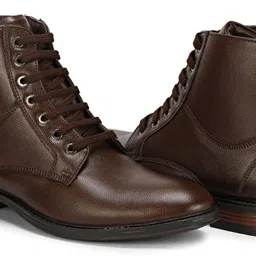 wenzel Leather Ankle Boots || Long Lace-Up Boots For Office & Parties & All Occasions Zip Boots For Men II Latest Patent Leather Zip Boots II Chain Boots For Men For Men image 2