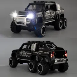 darvice Diecast Defender Toy Car 6 Wheel Metal Model Car Light Sound Pull Back Car Kids image 4