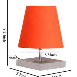 Devansh Orange Wooden Frustum Table Lamp image 2