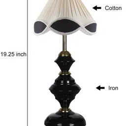 Devansh White Textured Contemporary Cotton Frustum Shaped Table Lamp image 5