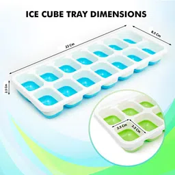 narv Ice Cube Trays with Silicone Bottom – Quick Release, Dishwasher Safe Blue, Green Silicone Ice Cube Tray image 4