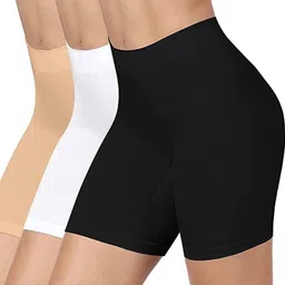 Pack of 3 Solid Women Multicolor Cycling Shorts-image-7