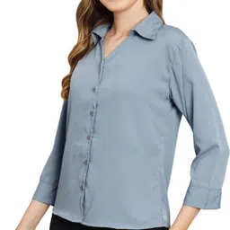 funday fashion Women Regular Fit Solid Casual Shirt image 3