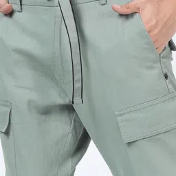 ketch Men Regular Fit Grey Pure Cotton Trousers image 5