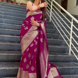 mj trendz Unstitched Jacquard Blouse Material Printed image 2