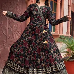 fk fashion Printed Viscose Rayon Stitched Anarkali Gown-picture-12