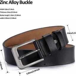 zoro Men Formal, Casual, Evening, Party Brown Genuine Leather Belt image 2