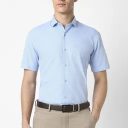 peter england Men Regular Fit Self Design Spread Collar Formal Shirt-picture-14