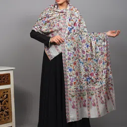 Exotic India Floral Aari Embroidered Shawl image 3