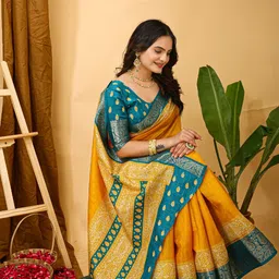V3 FASHION STUDIO Zari Art Silk Banarasi Saree image 5