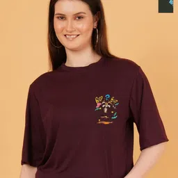 kintu parantu Women Pack of 2 Bugs Bunny Graphic Printed Round Neck Relaxed Fit T-shirts-image-95