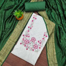 HERE&NOW Floral Embroidered Unstitched Dress Material-picture-37