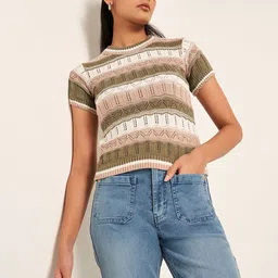 SF JEANS by Pantaloons Women Round Neck Pullover-image-2