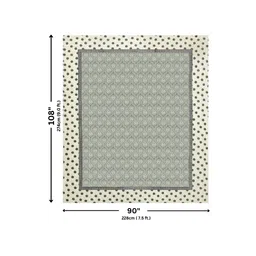 BED-SHEET.COM Beige & Green Floral Printed Cotton 180 TC King Bedsheet Set 2.28 m x 2.74 m image 5