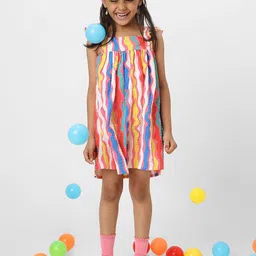 Nauti Nati Striped Flutter Sleeve Crepe A-Line Dress-picture-27