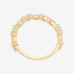 Kushal's Fashion Jewellery 92.5 Pure Silver Gold-Plated Zircon Party Finger Ring image 3