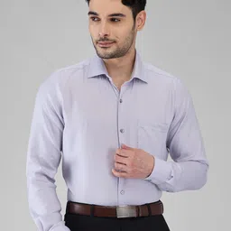 Raymond Men Contemporary Spread Collar Textured Cotton Formal Shirt-picture-13