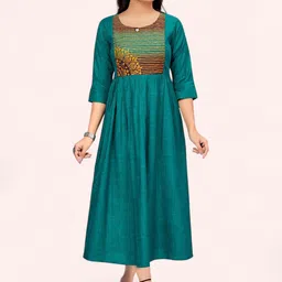 RITIJYA Women Printed Floral Maternity Anarkali Kurta-image-58