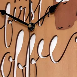 QEZNEF Brown Solid Geometric Traditional Wall Clock image 2