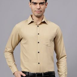 Vida Loca Men India Slim Spread Collar Solid Cotton Slim Fit Formal Shirt-picture-24